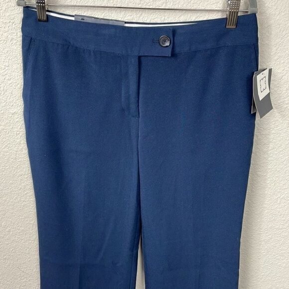 NWT Liz Claiborne Jackie Trouser Pants Navy Blue Career Office Corporate Sz 10 - Picture 2 of 12